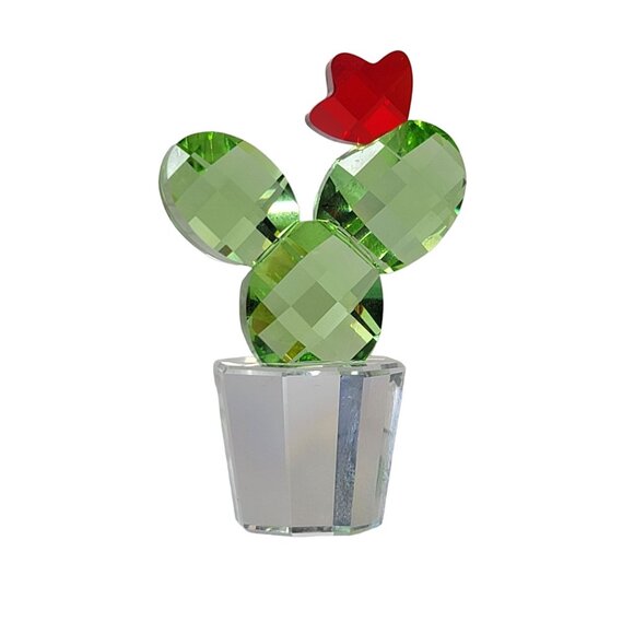 Swarovski Other - Swarovski Crystal Prickly Pear Cactus Figurine With Red Flower. Very sparkly